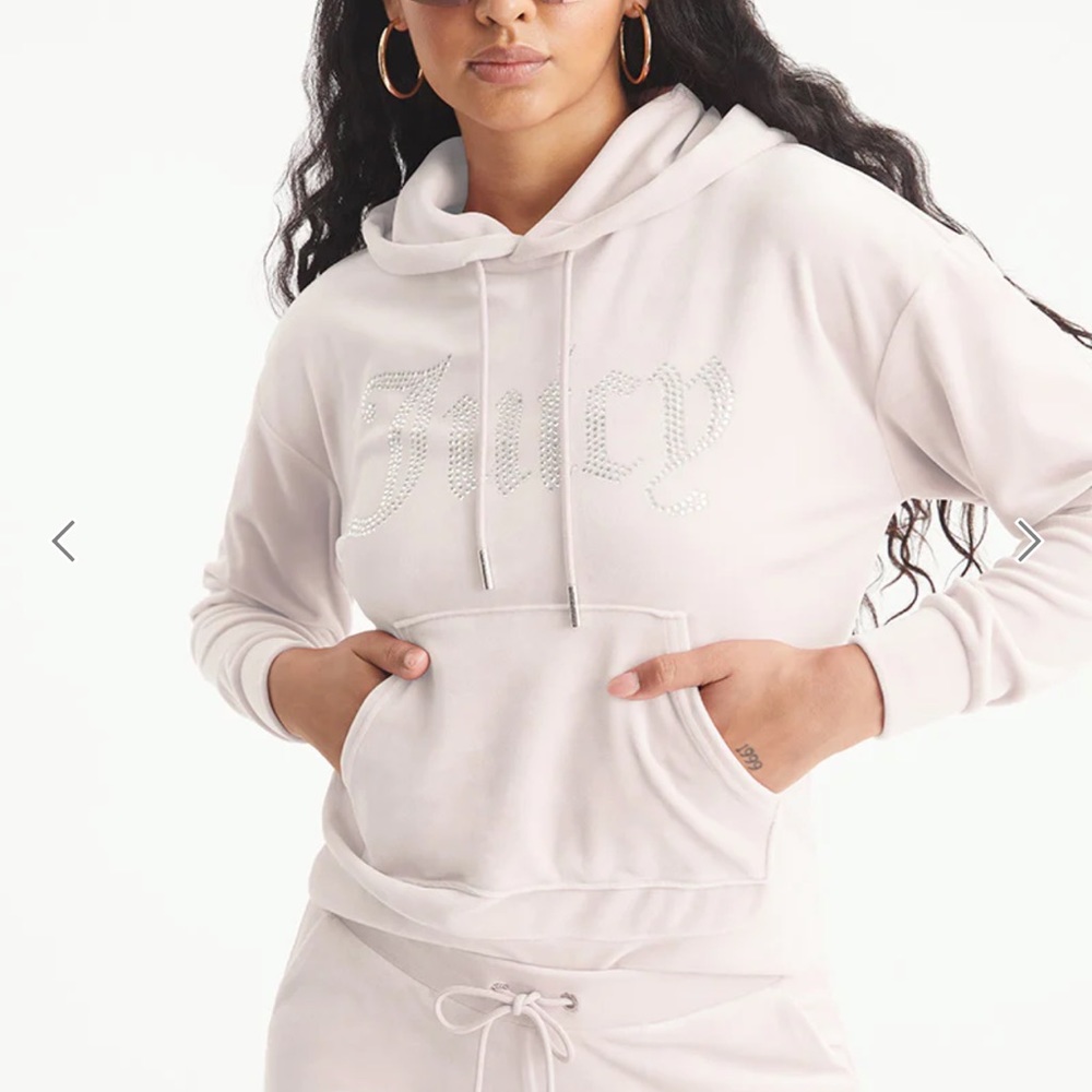 Juicy Couture OVERSIZED BIG BLING VELOUR HOODIE